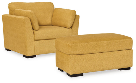Side view of Keerwick Sunflower chair showing velvet upholstery