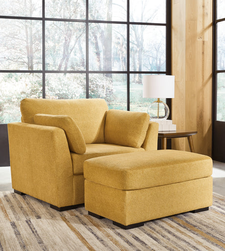 Keerwick Sunflower sofa set including sofa, loveseat, chair, and ottoman
