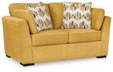 Head-on view of sofa seat cushions