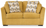 Top angle of ottoman showing cushion
