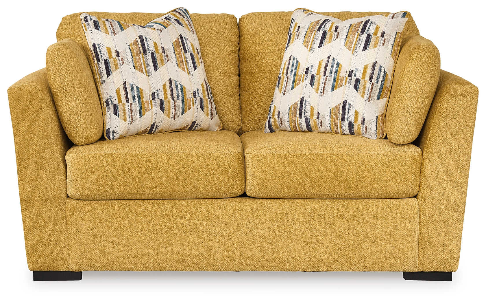Top angle of ottoman showing cushion