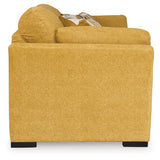 Detail focus on sofa armrest
