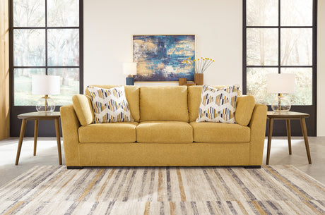 Keerwick Sunflower sofa set including sofa, loveseat, chair, and ottoman