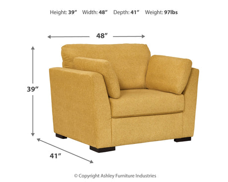 Keerwick Sunflower sofa set including sofa, loveseat, chair, and ottoman