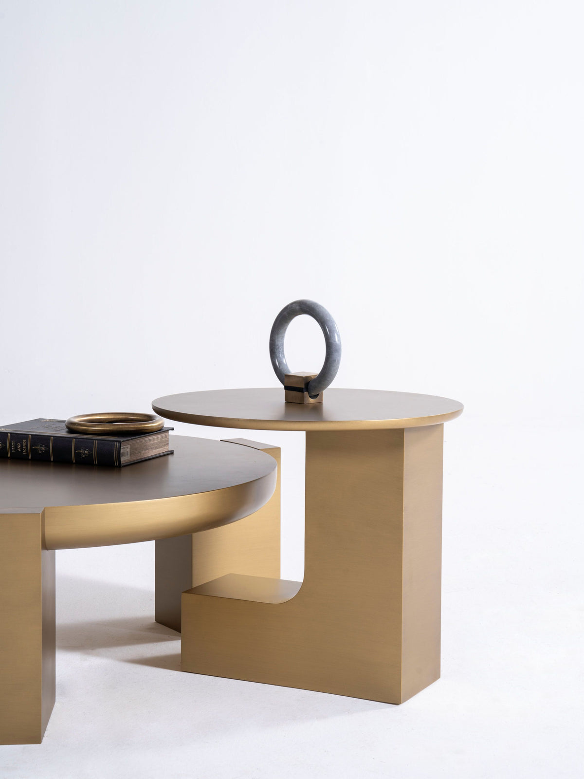Jinna Gold Coffee with End Table