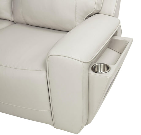 Rojas Dual Power Reclining Loveseat with Bluetooth Speakers Greige — product image 13