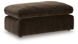 Maxton Heights Bittersweet Chenille,Velvet Ottoman angled view