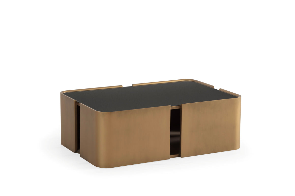 Top view of Killua Gold Coffee Table showing surface