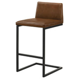 Vardon Dark Brown Genuine Leather Bar Stool Set of 2 — product image 4