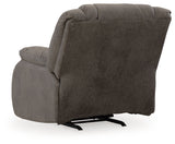 Back view of First Base Gunmetal Faux Leather Recliner
