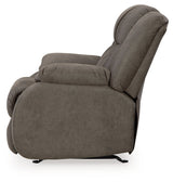 Alternate side view of First Base Gunmetal Faux Leather Recliner