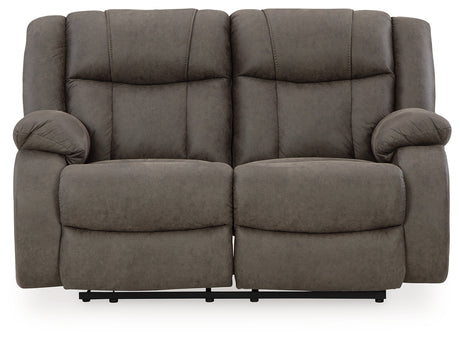 First Base Reclining Loveseat head-on front view