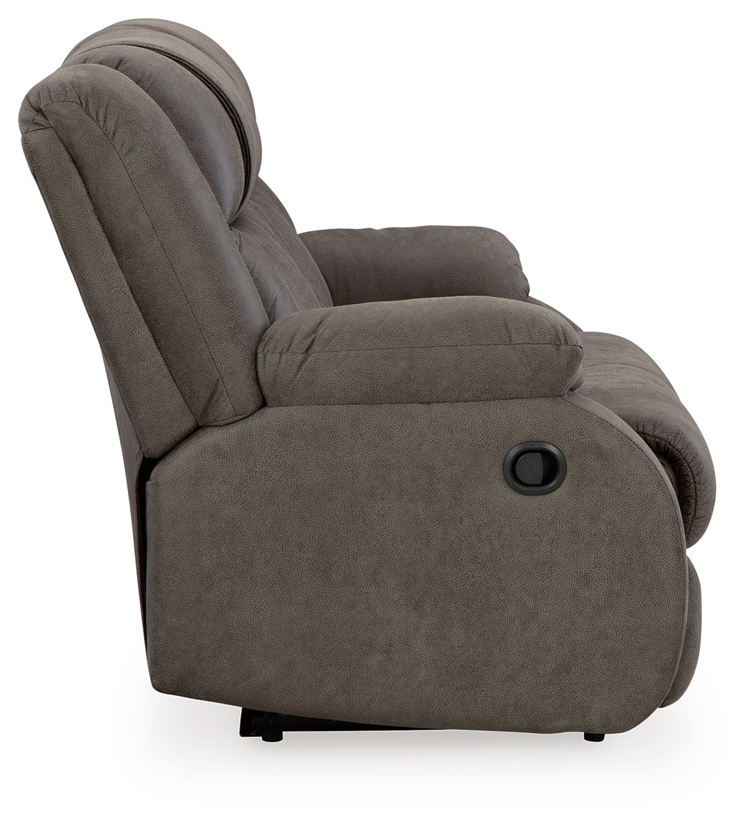 First Base Reclining Loveseat side profile