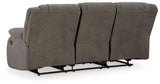 Open recliner footrest on First Base Gunmetal Sofa