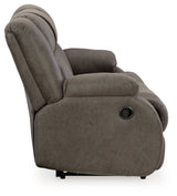 Back view of First Base Gunmetal Reclining Sofa