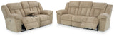 Angle view of Tip-Off Wheat sofa showing plush wheat upholstery