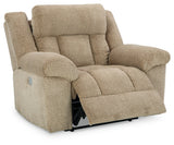 Alternate front view of Tip-off Wheat Chenille Power Recliner