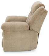 Alternate side view of Tip-off Wheat Chenille Power Recliner