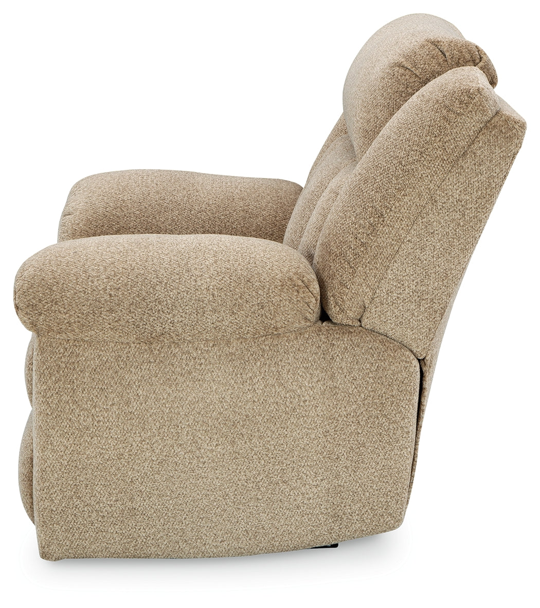 Alternate side view of Tip-off Wheat Chenille Power Recliner