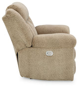 Reclining angle of Tip-off Wheat Chenille Power Recliner