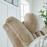 Close-up of adjustable power headrest