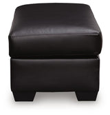 Glennbre Midnight Faux Leather Ottoman view 4