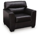 Glennbre Midnight Faux Leather Chair angled view