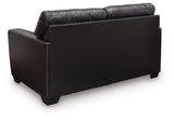 Glennbre Midnight Faux Leather Loveseat view 4