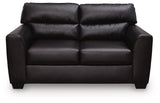 Glennbre Midnight Faux Leather Loveseat view 3