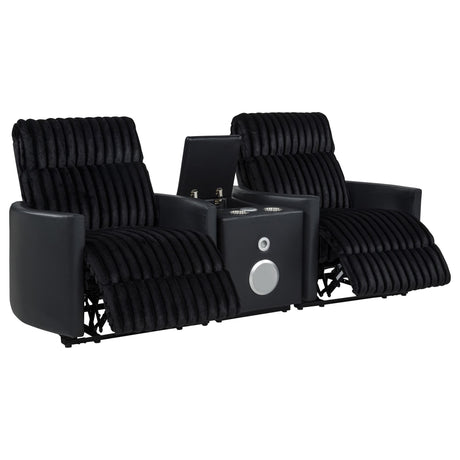 Madden 3-piece Corduroy Upholstered Manual Theater Seating Black — product image 2