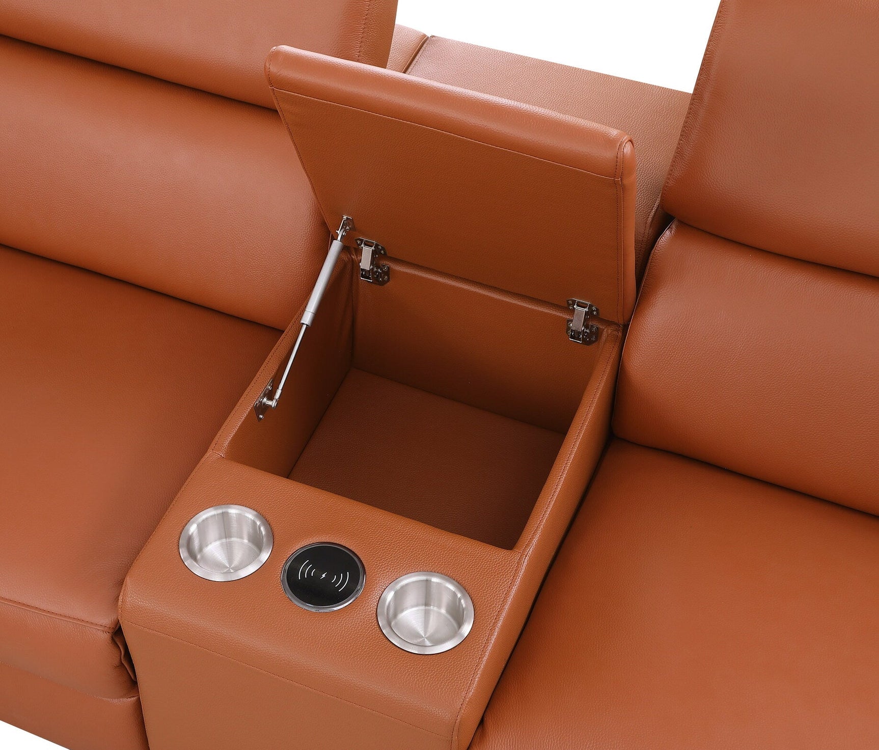 Picasso II Caramel Italian Leather 7-Piece Power Reclining Sectional with 3 Power Seats view 8