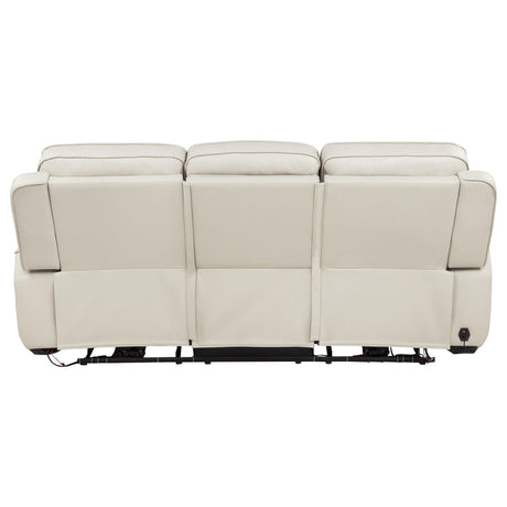 Rojas Dual Power Reclining Sofa with Drop-Down Console Greige — product image 7