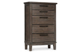Gray Fabric Tufted Bedroom Set bed side view