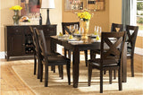 Crown Point Brown Modern Contemporary Faux Leather Seat Rectangular Dining Room Set - Ella Furniture