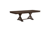 Cardano Charcoal Traditional Solid Wood Fabric Upholstery Seat Rectangular Dining Room Set - Ella Furniture