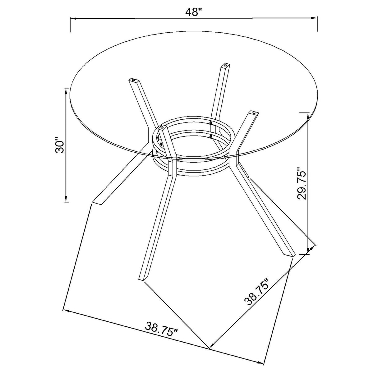 Steele 48-inch Round Glass Top Dining Table Chrome — product image 7