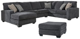 Tracling Slate 3-Piece Sectional with Ottoman — product image 2