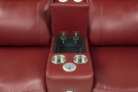 Rojas 3-Piece Dual Power Reclining L-Shaped Sectional with Bluetooth Red — product image 10