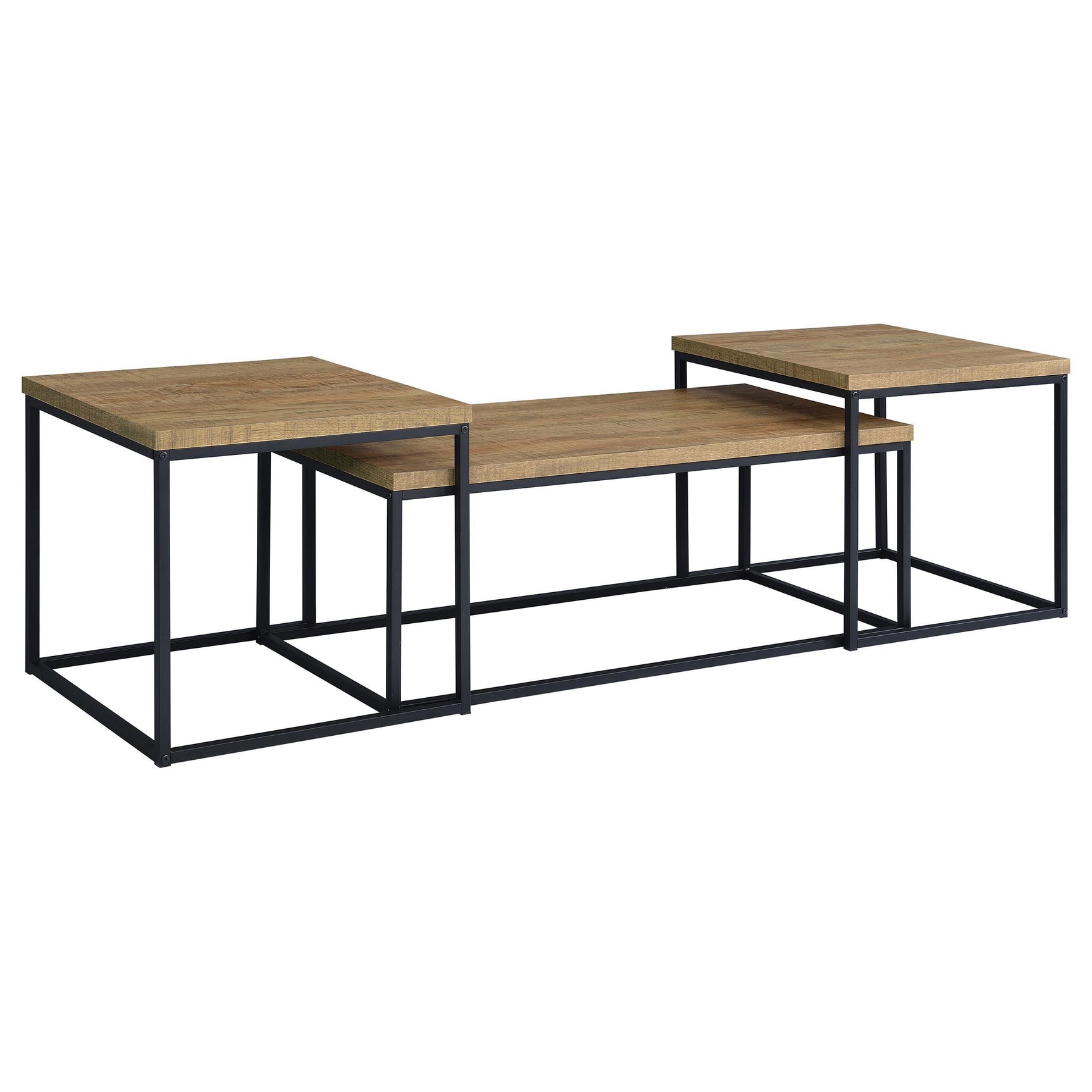 Straden 3-piece coffee table set side angle showing the coffee and end tables