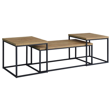 Straden 3-piece coffee table set side angle showing the coffee and end tables