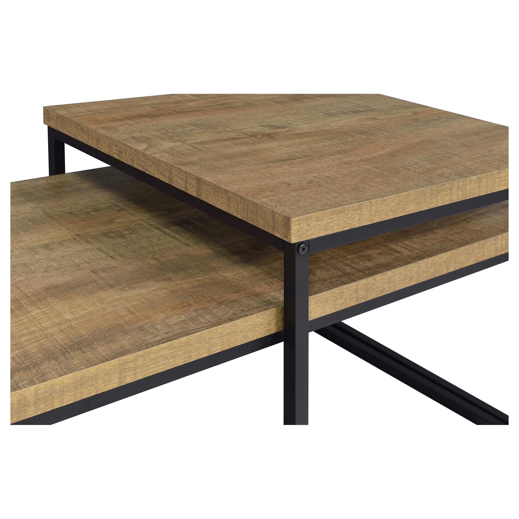Straden coffee table showing sturdy metal base
