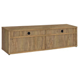 Plastic glides under the TV stand for floor protection