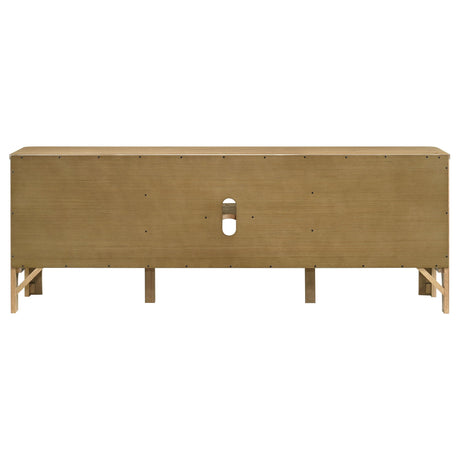 Rowe TV stand showing adjustable shelf positions