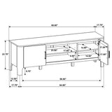 Rowe media console under mounted TV in living room