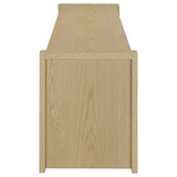 Interior view of side cabinet storage space