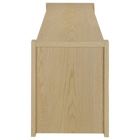 Interior view of side cabinet storage space