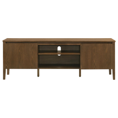 Thori TV stand side view showing tapered legs