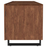 Back view showing cable cutouts on Trask TV stand