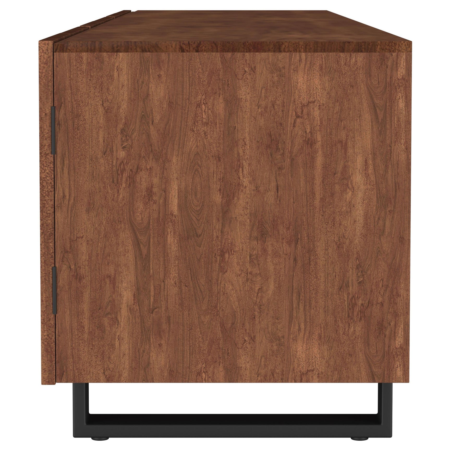 Back view showing cable cutouts on Trask TV stand