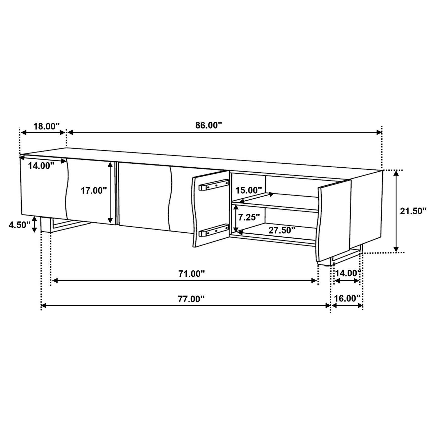 Trask TV stand in a styled living room setting